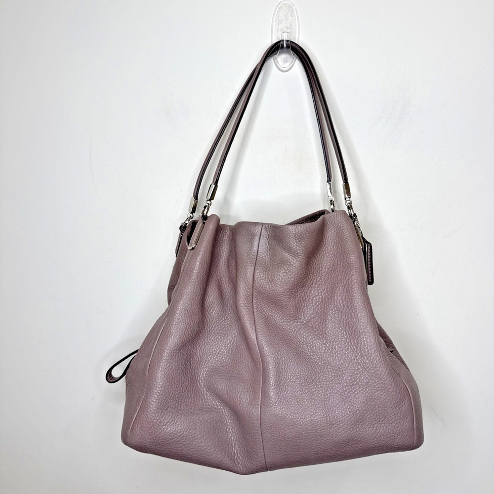 Coach Madison Phoebe Pebbled Leather Triple Compartment Shoulder Bag 26224 Hobo - Picture 1 of 16